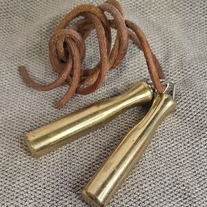 Vintage Brass Handle With Leather Rope
